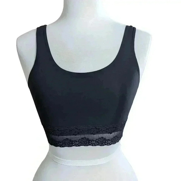 New Natori Womens Lace Trimmed Black Bralette Size Small - Picture 1 of 6